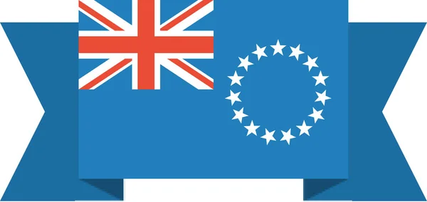 Bandera Islas Cook Icono Plano Vector Ilustración — Vector de stock