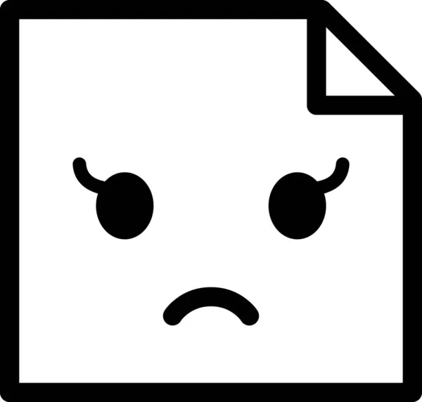 Triste Rosto Avatar Emoticon Conceito Vetor Ilustração — Vetor de Stock