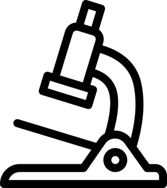 Beyaz arkaplanda izole edilmiş mikroskop simgesi, vektör illüstrasyonu