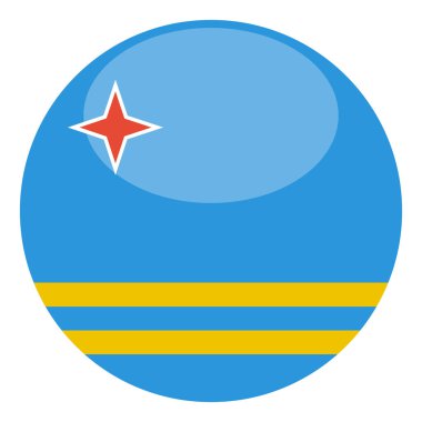 Aruba bayrak simgesi, vektör illüstrasyonu
