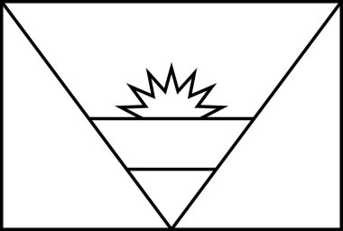 Antigua ve Barbuda bayrağı düz simge, vektör, illüstrasyon 