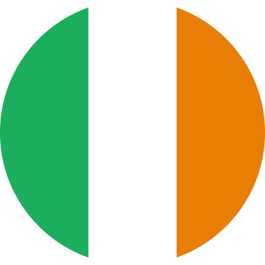 İrlanda düz simgesi bayrağı, vektör illüstrasyonu 