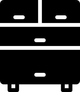 beyaz arkaplanda izole edilmiş dolap simgesi, vektör illüstrasyonu