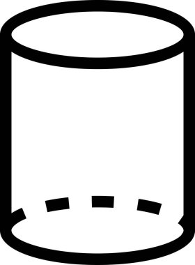 Beyaz arkaplanda izole edilmiş silindir simgesi, vektör illüstrasyonu