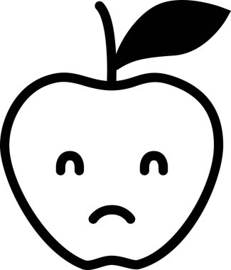 elma ifadesi duygu simgesi vektörü, üzgün yüz avatarı