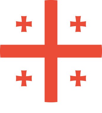 Gürcistan bayrağı düz simge, vektör, illüstrasyon 