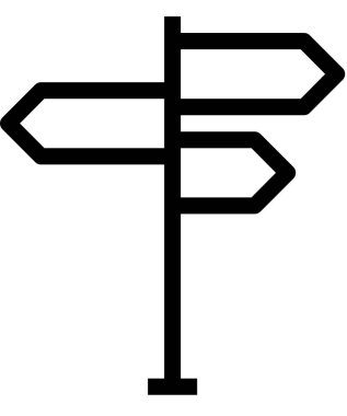 Beyaz arkaplanda izole edilmiş ok yönü, vektör illüstrasyonu