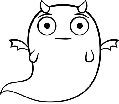 Korkak ifade şişko çizgi film karakteri, vektör illüstrasyonu