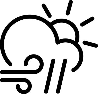 beyaz arkaplanda izole gün bulut simgesi, vektör illüstrasyonu 