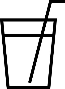 Beyaz arkaplanda izole edilmiş cam simgesi, vektör illüstrasyonu