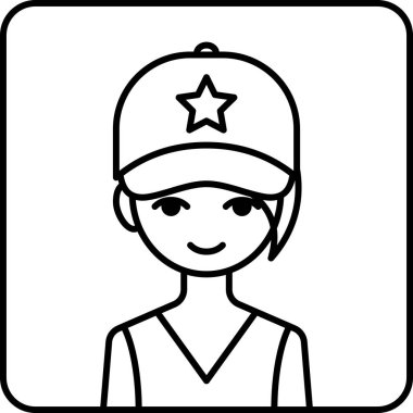 Erkek yüzü, çocuk avatar konsepti, insanlar gülümseme ikonu, minimalist vektör illüstrasyonu