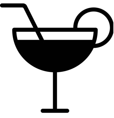 Tek bir kokteyl simgesinin vektör illüstrasyonu