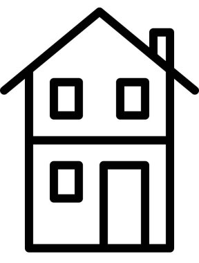 ev düz simgesi, vektör illüstrasyonu