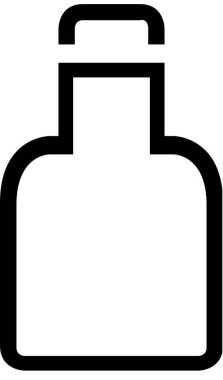 Beyaz arkaplanda izole şişe simgesi, vektör illüstrasyonu