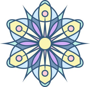 Çiçek mandala vektör çizimi 