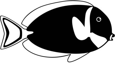 Beyaz arkaplanda izole edilmiş balık, vektör illüstrasyonu