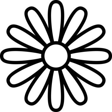 Çiçek süslemesinin basit vektör illüstrasyonu, çiçek açan bitki sanatı