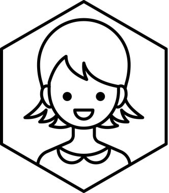 kız güzel vektör illüstrasyonu minimalistik 