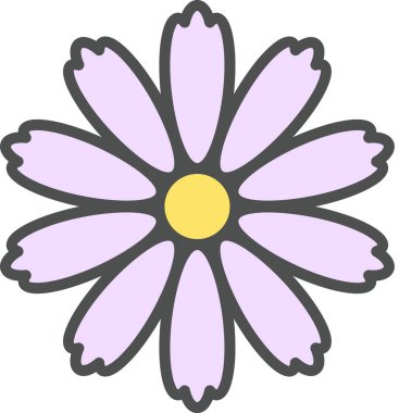 Papatya çiçeği süslemesinin vektör illüstrasyonu, çiçek çiçeği çiçeği sanatı