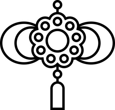 Beyaz arkaplanda izole edilmiş ay tılsımı simgesi, vektör illüstrasyonu