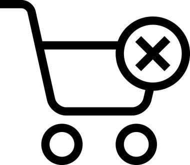 Alışveriş arabası simgesi, minimalist vektör illüstrasyonu