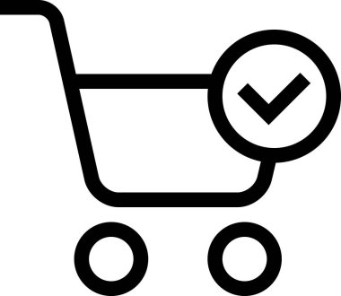 Alışveriş arabası simgesi, minimalist vektör illüstrasyonu