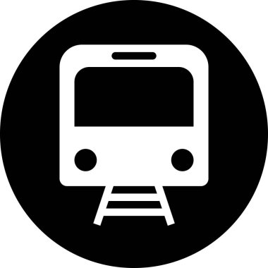 Beyaz arkaplanda izole edilmiş tren simgesi, vektör illüstrasyonu