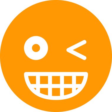 Beyaz arkaplanda sırıtış, vektör illüstrasyonu