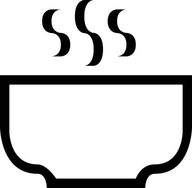 Beyaz arkaplanda izole edilmiş kase simgesi, vektör illüstrasyonu