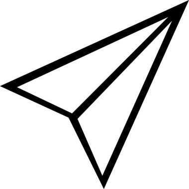 Beyaz arkaplanda izole edilmiş simge gönder, vektör illüstrasyonu