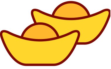 Beyaz arkaplanda izole edilmiş ay altın simgesi, vektör illüstrasyonu