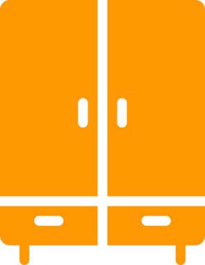 beyaz arkaplanda izole edilmiş dolap simgesi, vektör illüstrasyonu