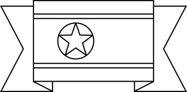 Kore bayrağı Kuzey yassı simgesi, vektör illüstrasyonu  