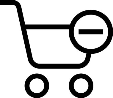 Alışveriş arabası simgesi, minimalist vektör illüstrasyonu