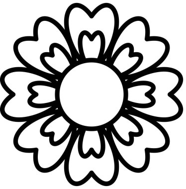 Papatya çiçeği süslemesinin vektör illüstrasyonu, çiçek çiçeği çiçeği sanatı