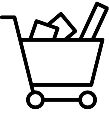 Alışveriş arabasının vektör çizimi, çevrimiçi satın alma