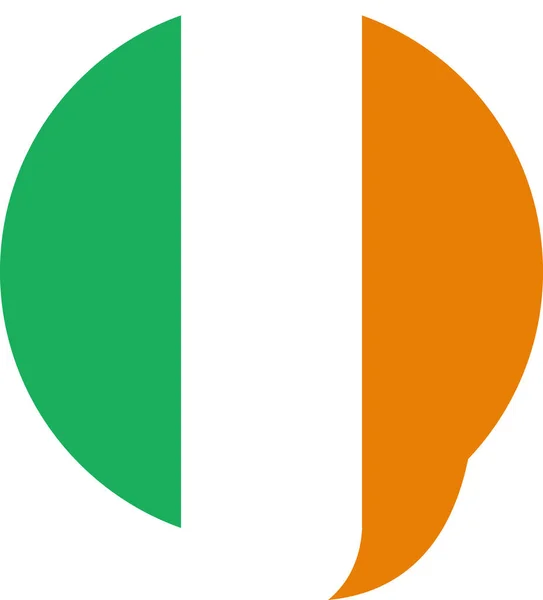 Bandeira Irlanda Ícone Plano Vetor Ilustração — Vetor de Stock