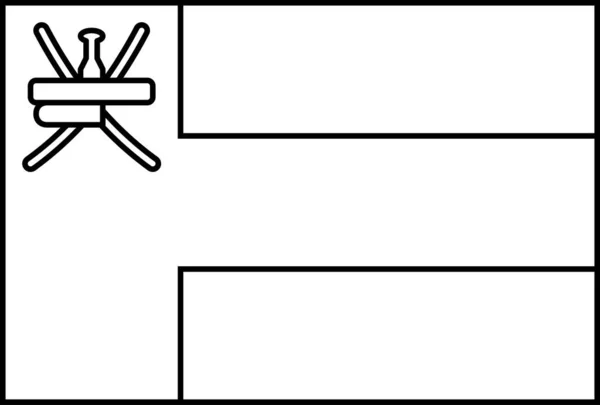 阿曼国旗扁平图标 矢量图解 — 图库矢量图片