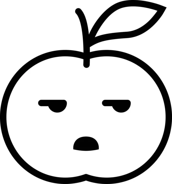 Icono Aburrido Concepto Avatar Cara Emoticonos Mandarina Ilustración Vectorial Minimalista — Vector de stock