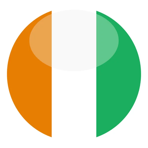 Bandeira Costa Marfim Isolada Fundo Branco Ilustração Vetorial — Vetor de Stock