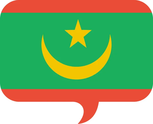 Bandera Mauritania Icono Plano Vector Ilustración — Vector de stock