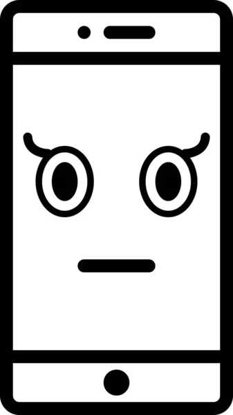 Mmm Face Avatar Auf Smartphone Bildschirm Flaches Symbol Vektor Illustration — Stockvektor