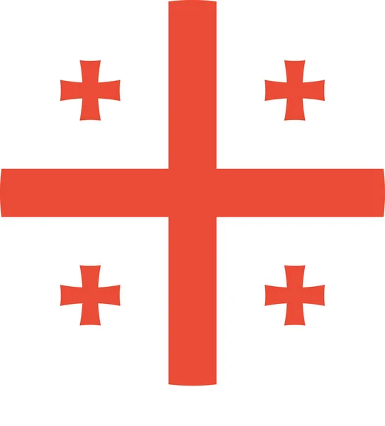 Flaga Gruzji Płaska Ikona Wektor Ilustracja — Wektor stockowy