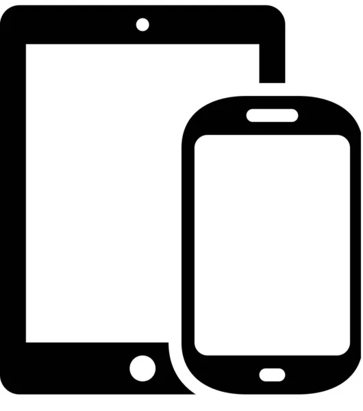 Tablet Smartphone Ícone Plano Vetor Ilustração — Vetor de Stock
