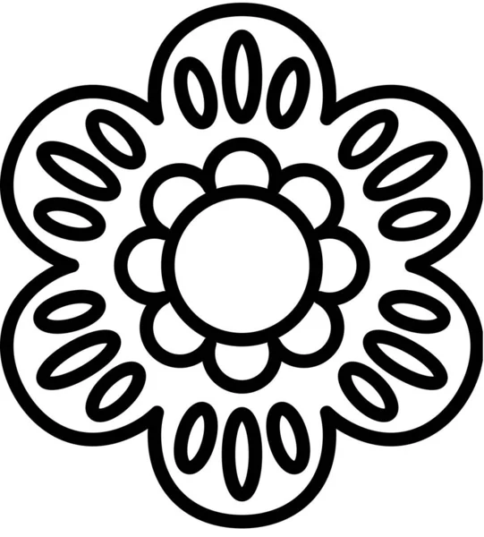 Απλή Διανυσματική Απεικόνιση Των Λουλουδιών Στολίδι Λουλούδι Τέχνης Χλωρίδας — Διανυσματικό Αρχείο