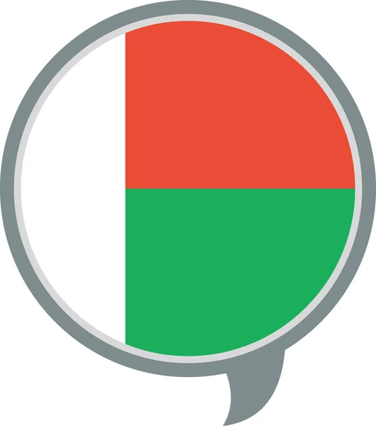 Flagga Madagaskar Flagga Platt Ikon Vektor Illustration — Stock vektor