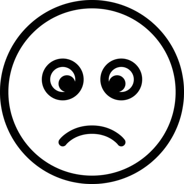 Smutný Výraz Tvář Emotikonu Vektorové Ilustrace — Stockový vektor