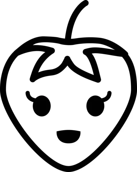 Ícone Sorriso Conceito Avatar Rosto Morango Emoticon Ilustração Vetor Minimalista — Vetor de Stock