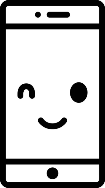 Expression Face Emoticon Vector Happy Face Avatar Mobile Phone — Stock Vector