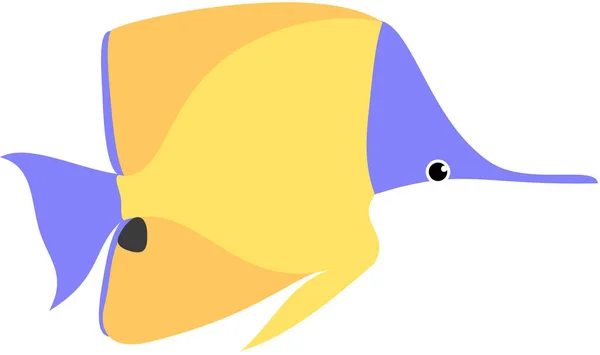 Icono Gráfico Moderno Vector Ilustración Mascota Amarillo Longnose Mariposa Peces — Vector de stock